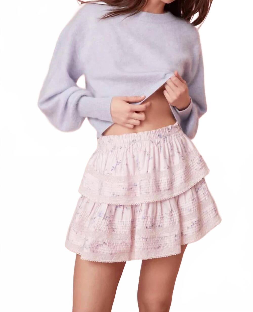NEW LOVESHACKFANCY ruffle mini skirt in lavender crema